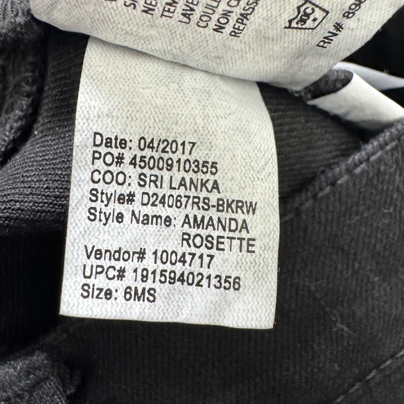 Gloria Vanderbilt Amanda Rosette Jeans Womens 6 Black Straight Leg D24067RS-BKRW - Picture 5 of 8